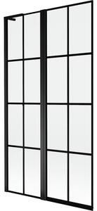Mexen Mist L lijevi dvokrilni paravan za kadu 100 x 150 cm, crna mreža, crna - 8A9L-100-011-70-77-L
