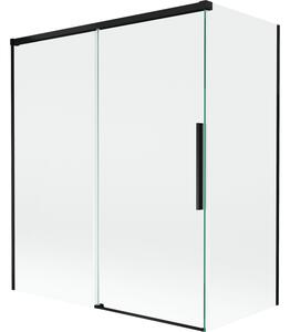 Mexen Rox klizni paravan u kupaonici s 2 panela, 140 + 70 x 150 cm, proziran, crni - 8C9-140-070-70-00