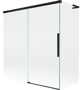 Mexen Rox L klizna stijena za kadu, dvokrilna klizna 150 + 70 x 150 cm, prozirna, crna - 8C9L-150-070-70-00