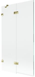 Mexen Lunar dvokrilni lijevi tuš zaslon 100 x 150 cm, proziran, zlatni - 897-100-100-50-00-L