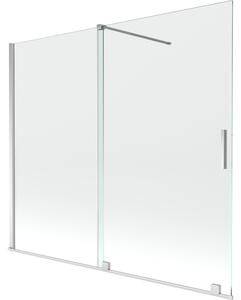 Mexen Velar klizna zavjesa za kadu s 2 klizna krila 180 x 150 cm, prozirna, krom - 896-180-000-01-01