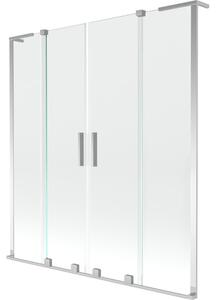 Mexen Velar L Duo klizni paravan za kadu s 2 klizna krila 140 x 150 cm, transparentan, krom - 896-140-003-02-01