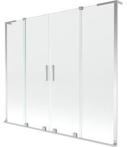 Mexen Velar L Duo klizni paravan za kadu 2-krilni klizni 180 x 150 cm, proziran, krom - 896-180-003-02-01