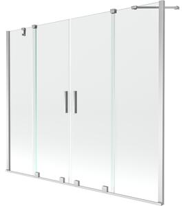 Mexen Velar Duo paravan za kadu s 2 krila, klizni, 190 x 150 cm, prozirno, krom - 896-190-000-02-01