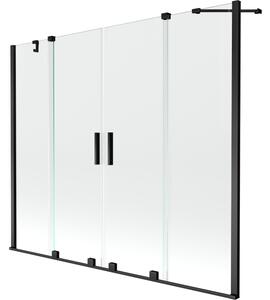 Mexen Velar Duo paravan za kadu 2-krilni klizni 170 x 150 cm, proziran, crni - 896-170-000-02-70