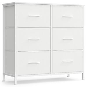 Komoda s tekstilnim ladicama VELMIO 77 x 74 cm, bijela