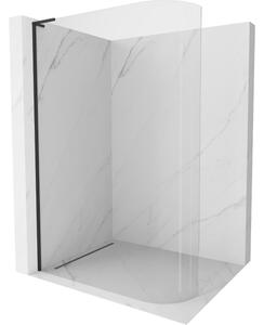 Mexen Kioto-R L zaobljeni Walk-in tuš zid 90 x 200 cm, prozirni, crni - 800-090-103-70-06