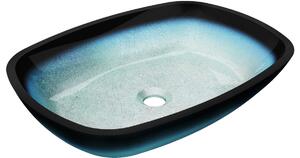 Mexen Araks stakleni umivaonik za na pult 54 x 39 cm, plavi - 24155447
