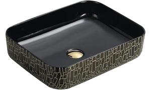 Mexen Lorita umivaonik na plohi 51 x 39 cm, crna/zlatna - 22135163