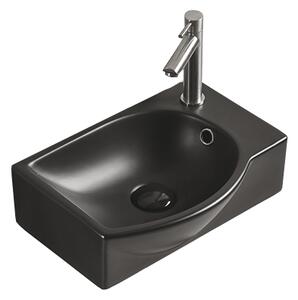 Mexen Mista lijevi nadgradni umivaonik 40 x 28 cm, crna mat - 22174085L