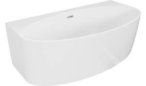 Mexen Bruna samostojeća kada uz zid 150 x 82 cm, bijeli sjaj, preljev krom - 52731508200-01