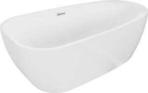 Mexen Giada samostojeća kada 170 x 90 cm, bijeli sjaj, preljev krom - 52741709000-01