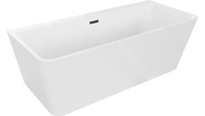 Mexen Volta samostojeća kada uz zid 150 x 75 cm, bijela, crni preljev - 51131507500-70