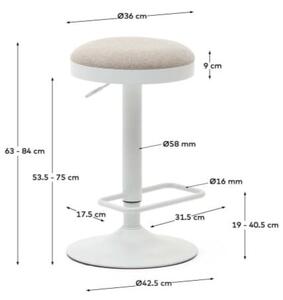 Bež podstavljene barske stolice u setu podesive visine 2 kom (visine sjedala 53,5 cm) Zaib – Kave Home