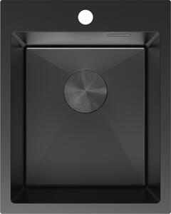 Mexen Solix čelični sudoper s 1 komorom 400 x 500 mm, crni - 6406401000-70