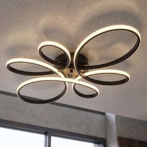 Trio Lighting Fly LED stropna svjetiljka, mat crna, 3000 K, 83 cm x 45 cm, prigušiva, Crno, Dnevni boravak/blagovaonica, Metal