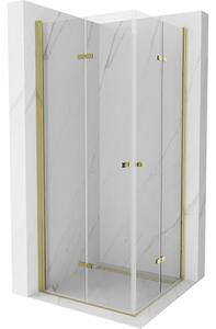 Mexen Lima Duo sklopiva tuš kabina 70 x 70 cm, prozirna, zlatna - 856-070-070-50-00-02