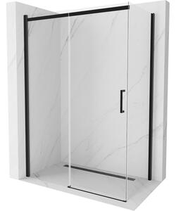 Mexen Omega klizni paravan na klizna vrata 130 x 70 cm, proziran, crni - 825-130-070-70-00