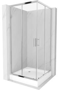 Mexen Rio kvadratna tuš kabina 90 x 90 cm, prozirna, krom + tuš kada, bijela - 860-090-090-01-00-4510
