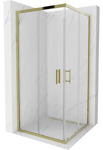 Mexen Rio kvadratna tuš kabina 90 x 90 cm, prozirna, zlatna - 860-090-090-50-00
