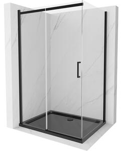 Mexen Omega kliznička kabina klizna 100 x 80 cm, prozirna, crna + pladanj Flat, crni - 825-100-080-70-00-4070B