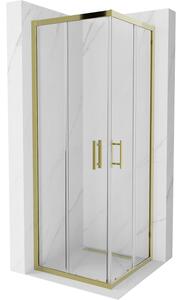 Mexen Rio kvadratna tuš kabina 70 x 70 cm, prozirna, zlatna - 860-070-070-50-00