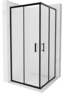 Mexen Rio kvadratna tuš kabina 90 x 90 cm, mat staklo, crna - 860-090-090-70-30