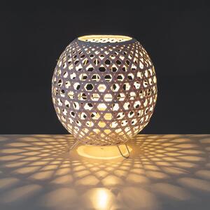Bijela stolna lampa s bambusovim sjenilom (visina 23 cm) – Casa Selección
