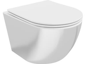 Mexen Lena WC školjka bez ruba s usporavajućom Slim daskom, duroplast, bijelo/srebrna - 30224004