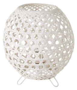 Bijela stolna lampa s bambusovim sjenilom (visina 23 cm) – Casa Selección