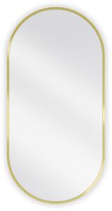 Mexen Loft ovalno ogledalo za kupaonicu 90 x 45 cm, zlatni okvir - 9851-090-045-000-50