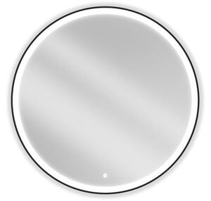 Mexen Esso osvijetljeno okruglo kupaonsko ogledalo, 100 cm, LED 6000K, protiv magljenja, crni okvir - 9825-100-100-611-70