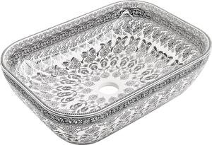 Mexen Rita umivaonik na pultu 45 x 32 cm, bijeli/crni uzorak - 21084586