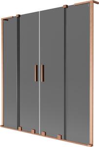 Mexen Velar L Duo dvostruki klizni paravan za kadu 150 x 150 cm, grafit, brušena bakar - 896-150-003-42-65