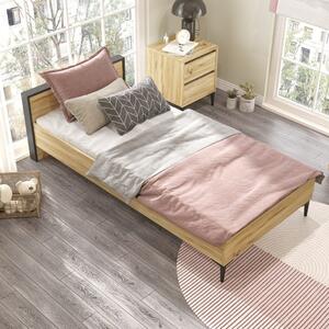 Krevet za jednu osobu 90x200 cm u prirodnoj boji - Kalune Design