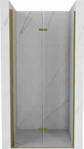 Mexen Lima preklopna tuš vrata 80 cm, prozirna, zlatna - 856-080-000-50-00