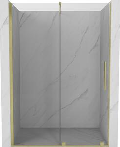 Mexen Velar klizna vrata za tuš kabinu 140 cm, prozirna, zlatna brušena - 871-140-000-01-55