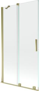 Mexen Velar klizni paravan za kadu s dva krila 100 x 150 cm, proziran, zlatni - 896-100-000-01-50