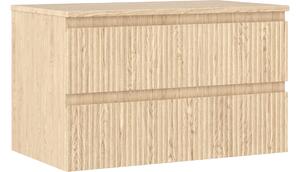 Mexen Rivel kupaonski ormarić za umivaonik 80 cm s pločom, 2 ladice, graviran , hrast - 91A20-08047-2-BFFC81