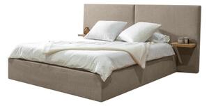 Bež tapecirani bračni krevet s prostorom za odlaganje s podnicom 160x200 cm Blandine – Bobochic Paris