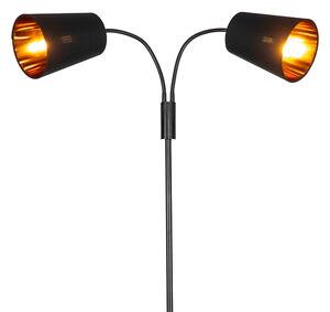Moderna podna svjetiljka crna 2 svjetla - Carmen