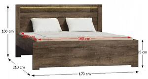 Zondo Bračni krevet 160 cm Inneas (jasen tamni) (S podnicom) . 794547