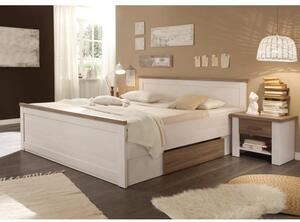 Zondo Bračni krevet 180 cm Dawa (prostor za odlaganje + 2 kom stolića) (bijela + hrast sonoma) . 808163