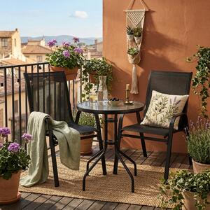 Garnitura namještaja za balkon ili terasu u crnoj boji