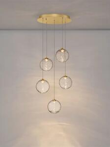 BLAZIK LED LUSTER 5X ZLATNA/STAKLO 20W IP20 3000K TRIAC PRIGUŠLJIVA NL9214164