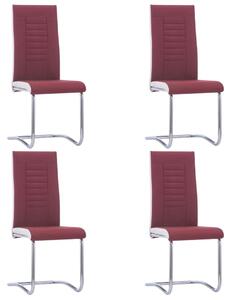 VidaXL Konzolne blagovaonske stolice od tkanine 4 kom crvena boja vina