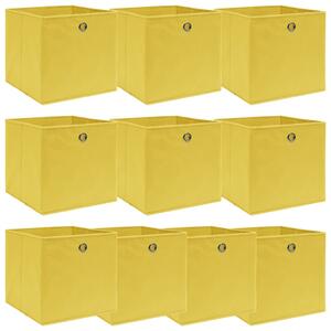 VidaXL Kutije za pohranu 10 kom žute 32 x 32 x 32 cm od tkanine