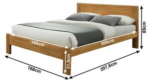 Zondo Bračni krevet 160 cm Kastin (S podnicom) . 1001140