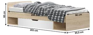 Zondo Jednostruki krevet 90 cm Thornham 1S/90 (s prostorom za odlaganje) (bijela) . 1006308