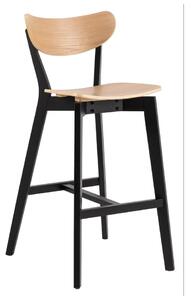 Crne/u prirodnoj boji barske stolice u setu 2 kom od masivnog kaučuka 105 cm Roxby – Actona
